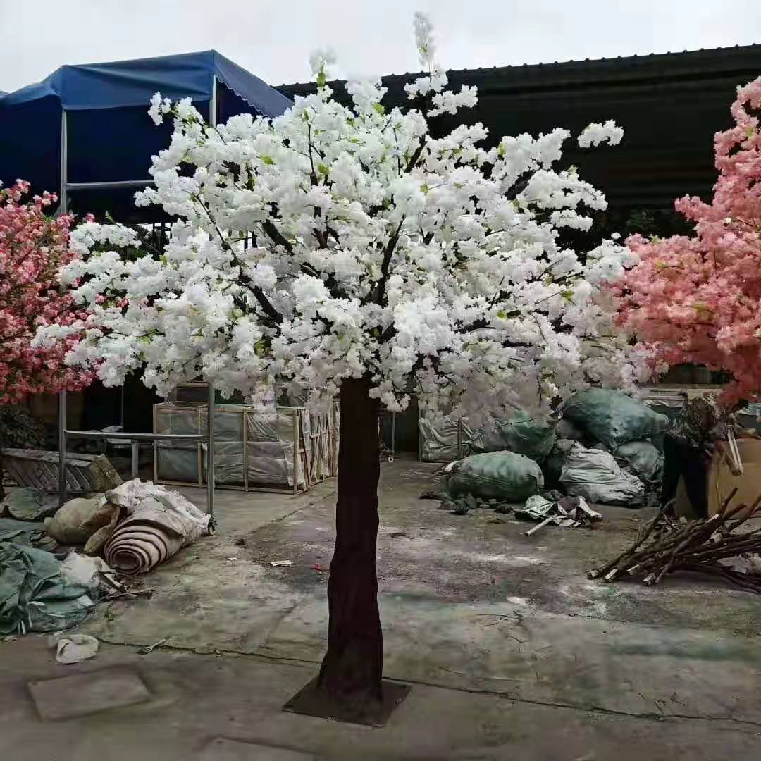 产地货源仿真加密花束仿真白色樱花树造景拍摄场所假樱花造型树-阿里巴巴