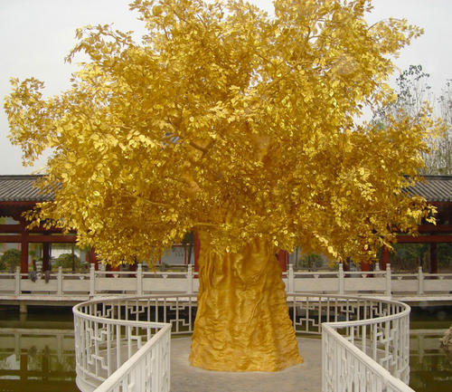 仿真许愿金榕树是仿真自然界对榕树的表征,树体颜色